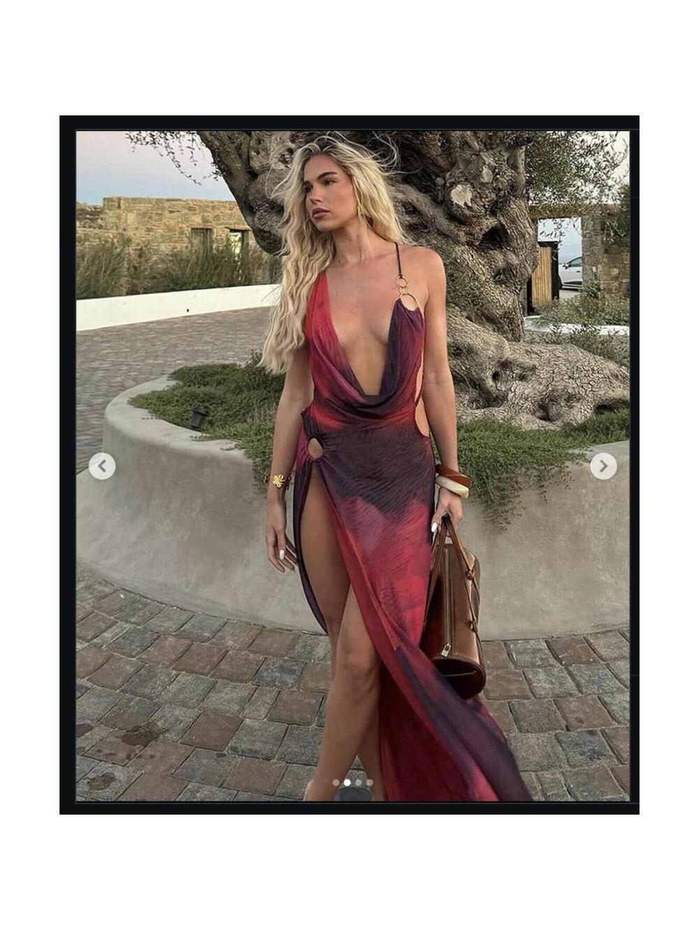 Jaded London Sedona Red Maxi Dress - Picture 4 of 9
